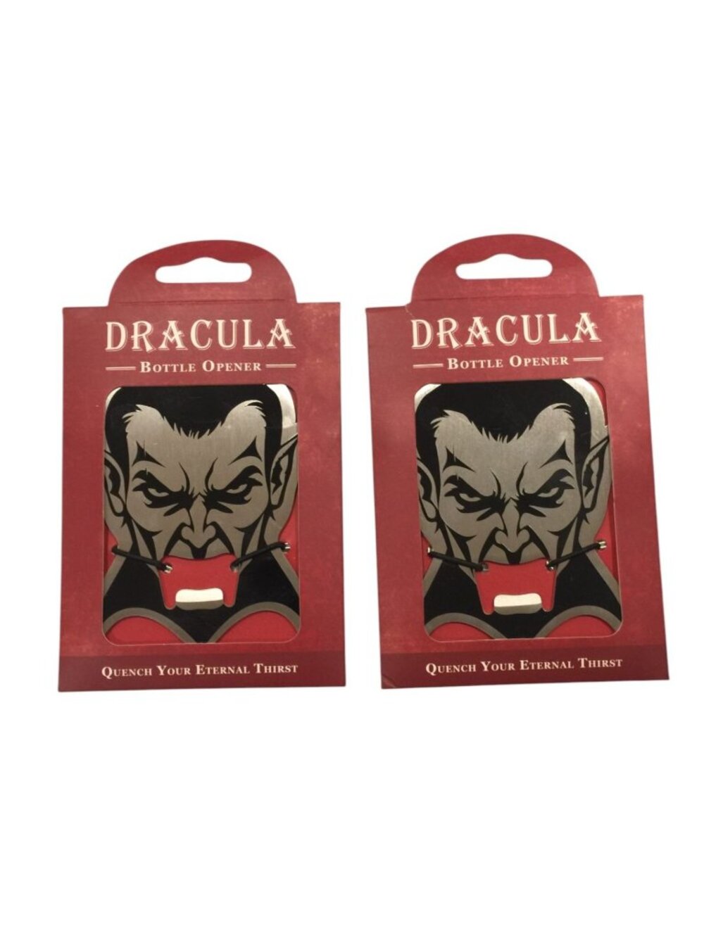 DRACULA Bottle Opener Quench Your Eternal Thirst Metal Set of 2